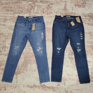 Levi's 721 High Rise Distressed Skinny Jeans Bundle - 33